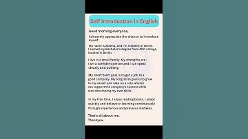 How to introduce yourself in English | Self introduction in English| introduce yourself in interview