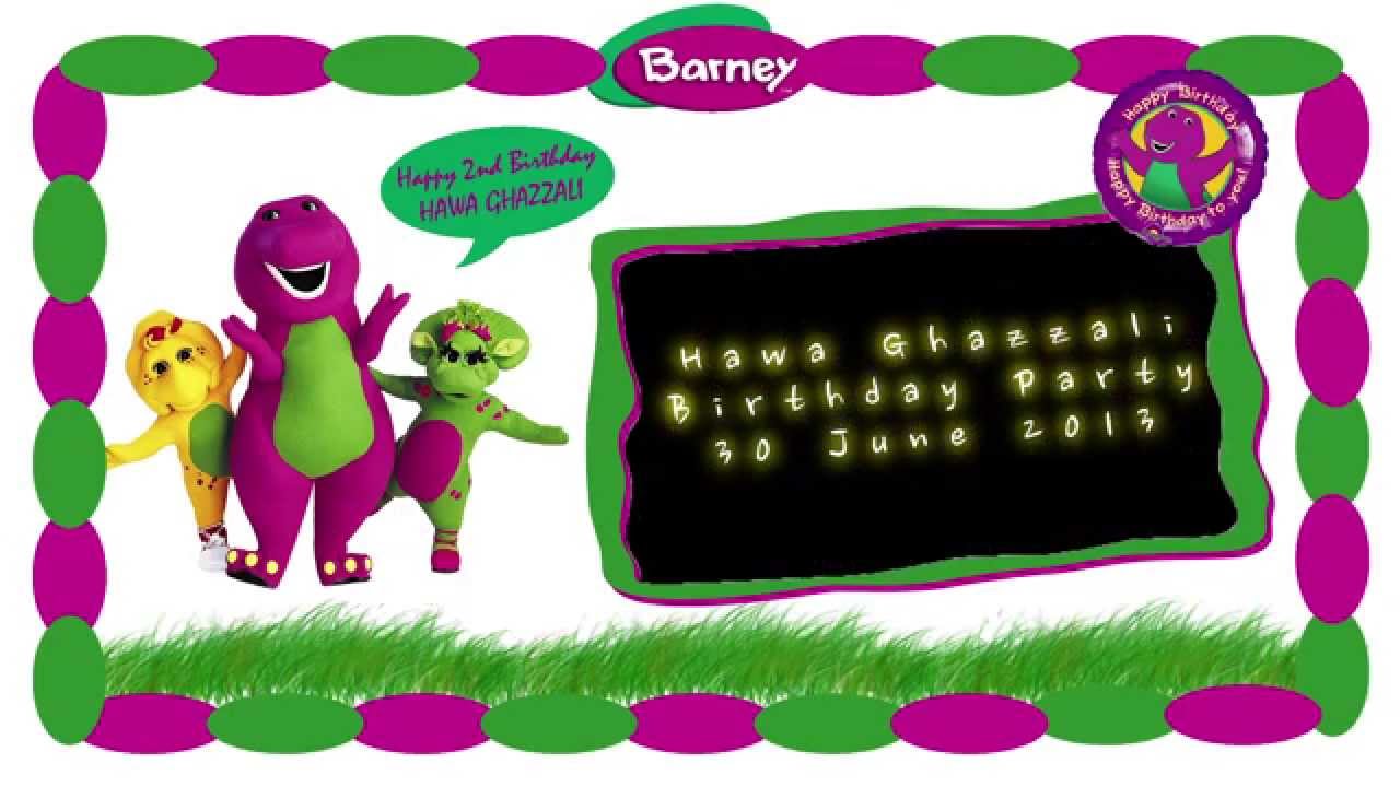 Baby Hawa 2nd Happy Birthday : Barney & Friend's Theme