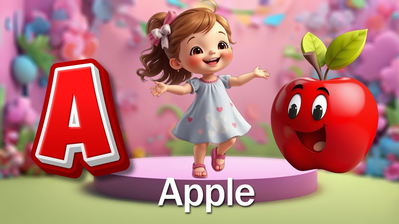 A is for Apple, ABC Phonics Song - Toddler Learning Songs, Nursery ...