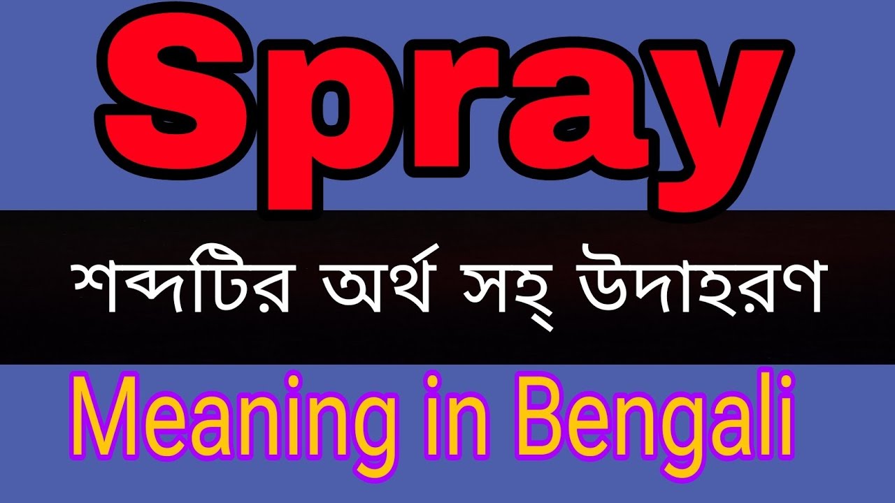 Spray Meaning In Bengali /Spray mane ki YouTube
