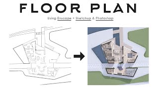 Easy Floor Plan Render with Enscape Sketchup Tips