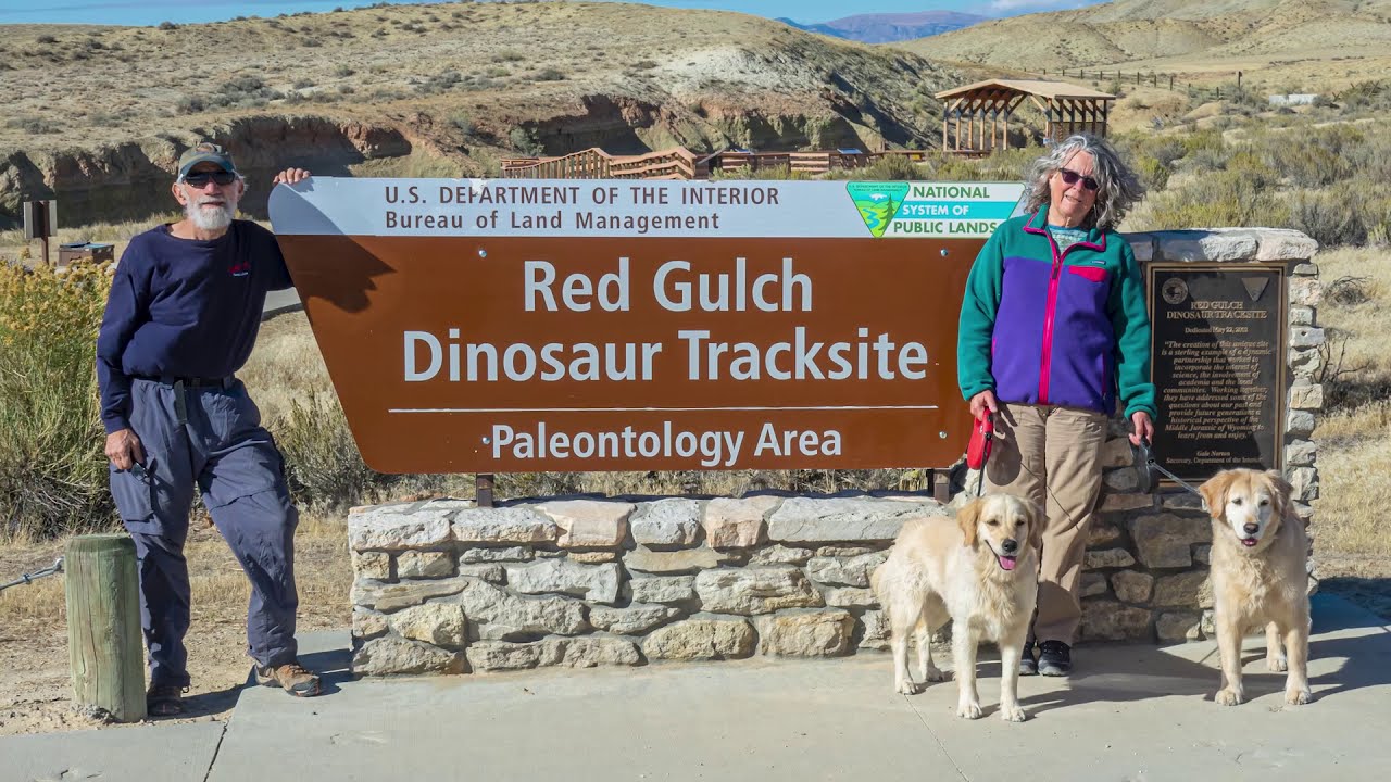 Aerial tour of Red Gulch Dinosaur Tracksite WY 9/30/20