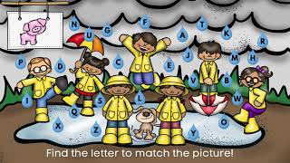 I Spy Alphabet Beginning Sounds Rainy Day, Dancing In The Rain, Raining Letters, Virtual School Fun