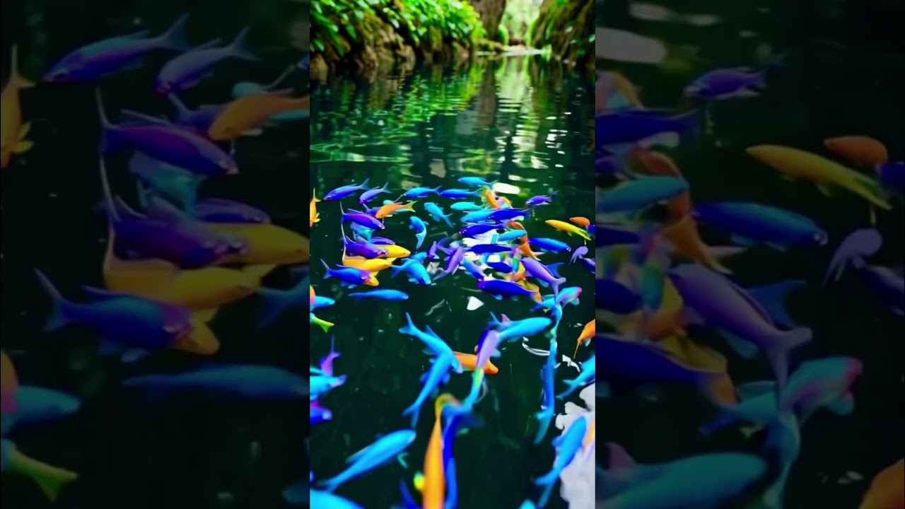 Hundreds of fish swirling in a hypnotic ocean dance  
