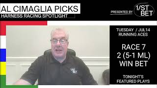 Al Cimaglia: Running Aces Harness Spot Plays | Tuesday, July 14, 2026