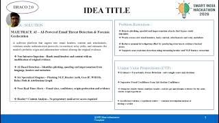Información Team DRACO 2.0 | MailTrace AI | AI-Powered Email Threat Detection & Forensic Intelligence | SIH 2026 Noticias