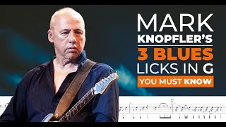 3 Blues Licks from Mark Knopfler You MUST Know, Guitar Lesson with TAB + Backing Track (Easy)