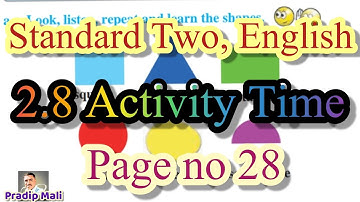 2.8 Activity Time | Page no 28 | Std 2 English | activity time std 2 | activity time class 2 english