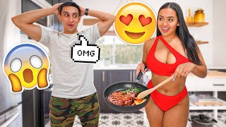 COOKING WEARING THIS TO SEE HIS REACTION! *Got Juicy*