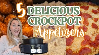 5 EASY CROCKPOT APPETIZERS! Party Game Day Food In Your Slow Cooker