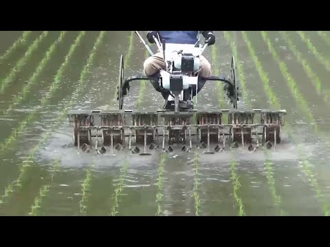 乗用除草機 JJ-1専用 株間除草アタッチメント - YouTube