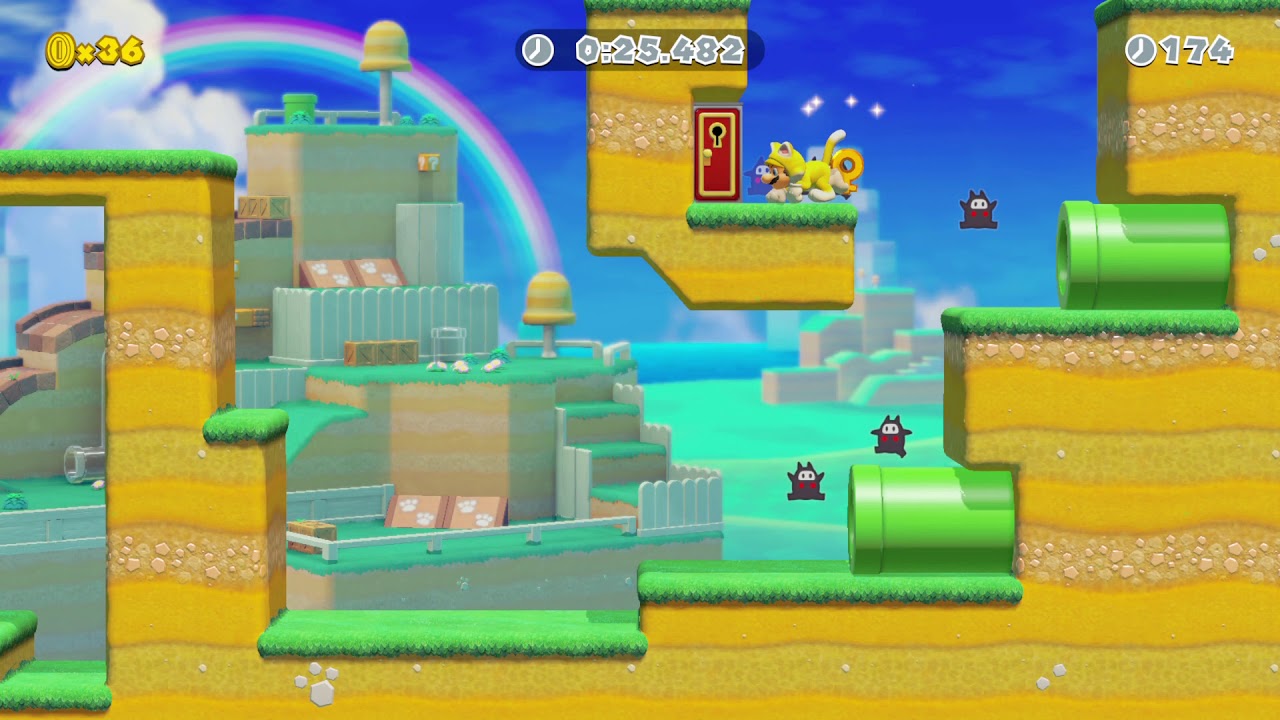 Super Mario Maker 2 - Ninji Speedurns 4 - Cat Mario Dash (33.579s)