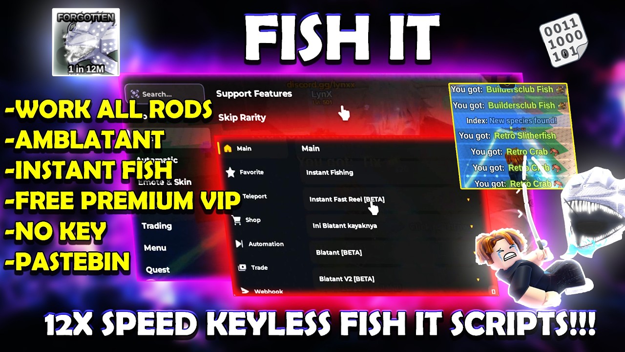 FISH IT 12X SPEED KEYLESS SCRIPT 2026 PASTEBIN | Instant Fish + All ...