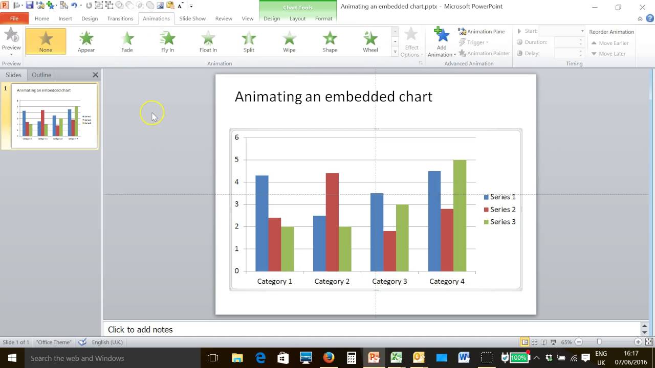 Animating an embedded chart
