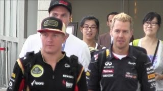 Kimi Raikkonen & Sebastian Vettel. 2013 F1 Singapore Grand Prix