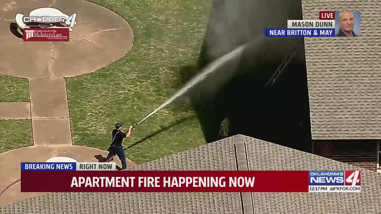 Fire crews respond to apartment fire in NW Oklahoma City - YouTube