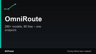 Github 2026: OmniRoute: Never Stop Coding – 290+ Providers, 90+ Free