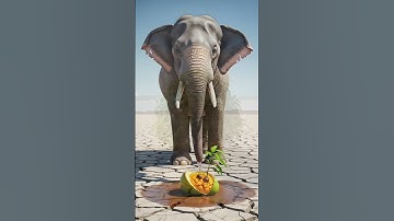 The elephant saved the mango tree from drying up by watering it 😭 #ai #tree #save #water