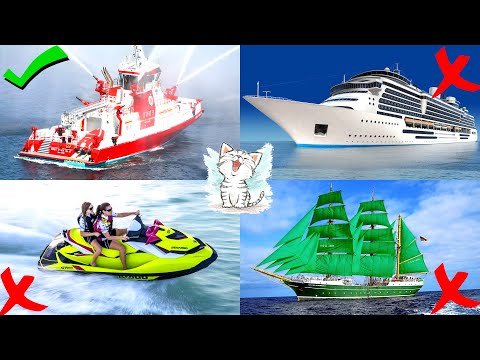 Видео: Корабли и водный транспорт для детей. Викторина угадай транспорт