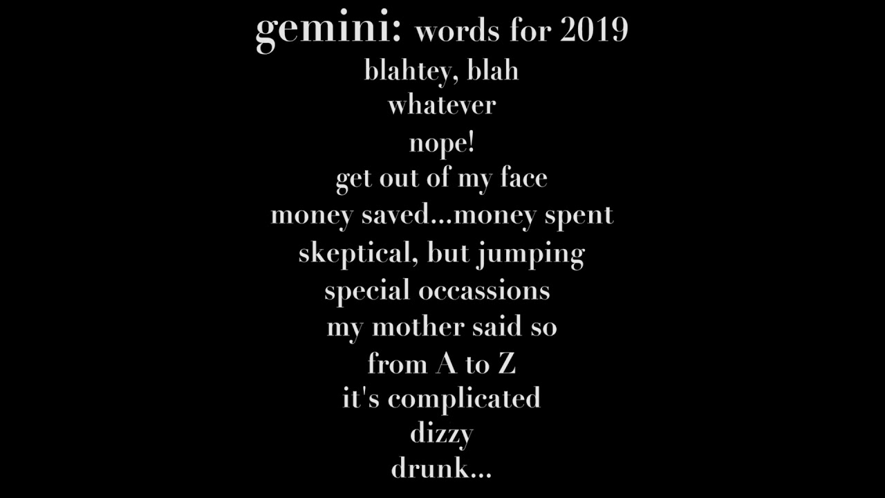 Gemini 2019 Words Forecast