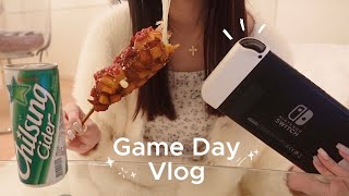 vlog | 全ての欲望を解放する爆食🍖ゲーム🎮DAY、フリーランスの休日編🏡韓国料理、ドーナツ、焼肉etc