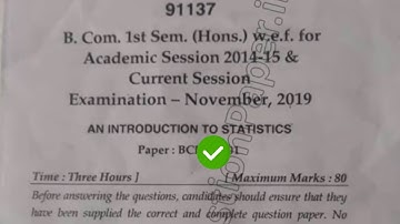 2019 Mdu BCom Hons 1st Sem An Introduction to Statistics Question Paper