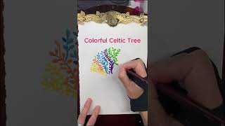Art in a Flash -  Colorful Celtic Tree 私の美術館 Watercolor