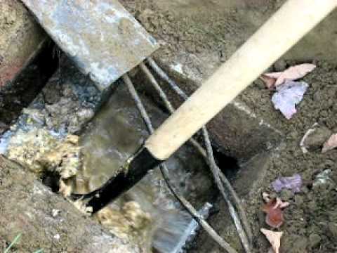 Clogged septic tank outlet