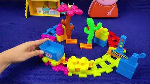 11-Minute Satisfaction Unboxing Peppa Pig Building Blocks Little Train Toy Set ASMR|Toy Review