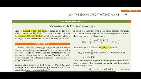 Entropy Change of a Free Expansion of a Gas (Applied Physics Lecture 17 Part 2/2)