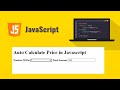 How to Auto Calculate Price in Javascript