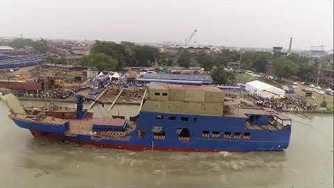 MV MA LISHA  LAUNCHING OF SHIP #ship #Launching @Asal-India  🚢 😃