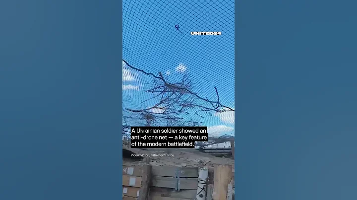 Ukrainian Soldier Shows Anti-Drone Net Which Protects Dugout #warinukraine