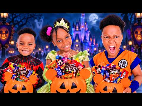 Kids HALLOWEEN Trick or Treat at DISNEY WORLD For The First Time, What Happens Next Is SHOCKING!