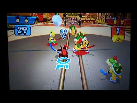 Mario Sports Mix Hockey Tournament Flower Cup Diddy Kong and Bowser Jr