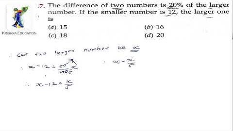 The difference of two numbers is 20% of the larger number. If the smaller number is 12, the