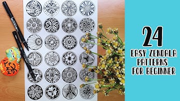 24 Easy Zendala Patterns for Beginners || 24 Easy zentangle Patterns