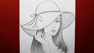 Kolay Yoldan Şapkalı Güzel Kız Çizimi Easy Way Beautiful Girl Drawing With Hat