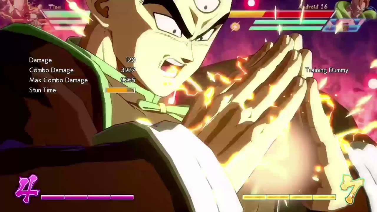 DBFZ - Tien Sparking Damage - YouTube
