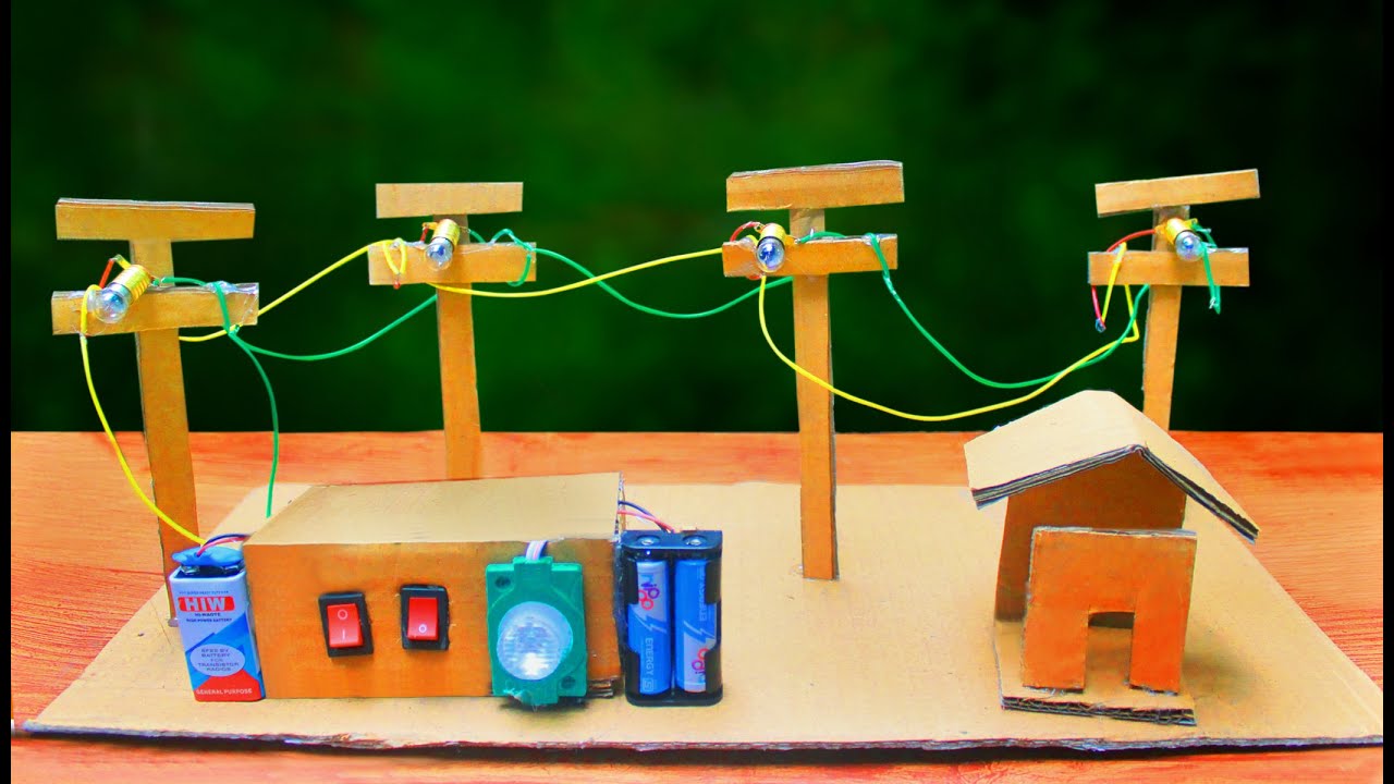 1 science project item made with cardboard 4 bulb LED - YouTube
