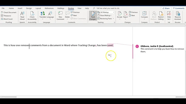 How to Remove Tracking Changes Comments in a Word Document