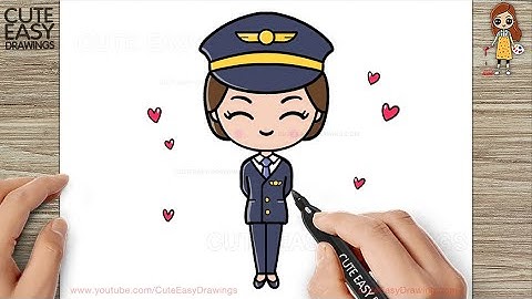 How to Draw a Cute Girl Pilot Easy Step by Step