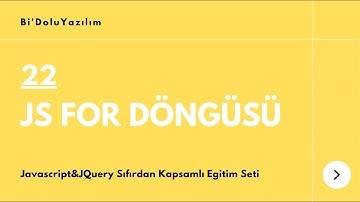 Javascript Dersleri || JQuery Dersleri -22- For Döngüsü