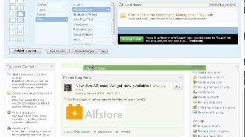 Jive-Alfresco Widget dashboard wizard