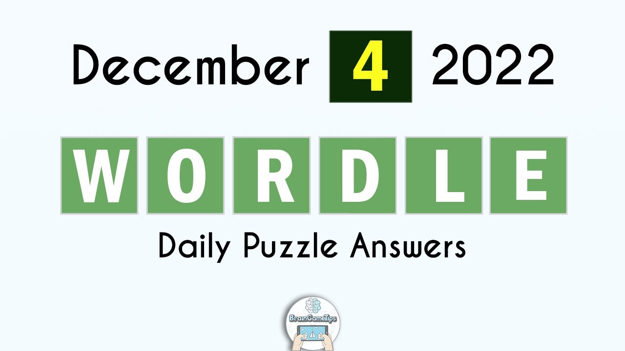 Wordle December 4 2022 Today Answer YouTube