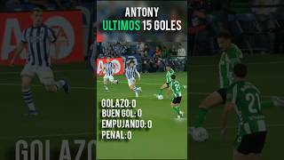 Ultimos 15 Goles de Antony #antony #brasil #laliga #betis #europaleague #brazil #futbol #shorts #fyp