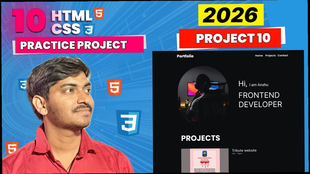 #10 - Portfolio Website | HTML CSS 10 Practice Projects for Beginners ...