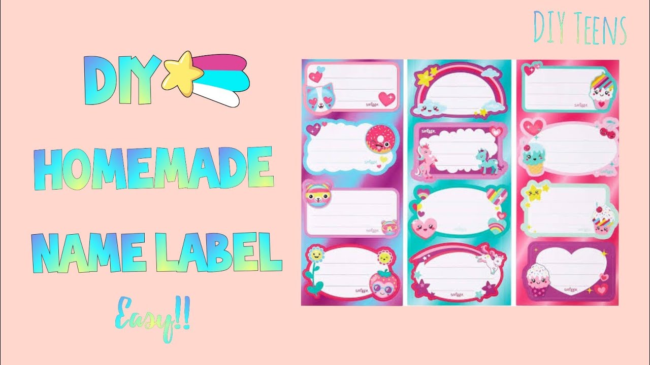 💕Handmade name label at home for books DIY name label Name label