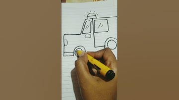 How to draw an ambulance 🚑 with 55 number #shorts#ambulance #drawing #subscribe