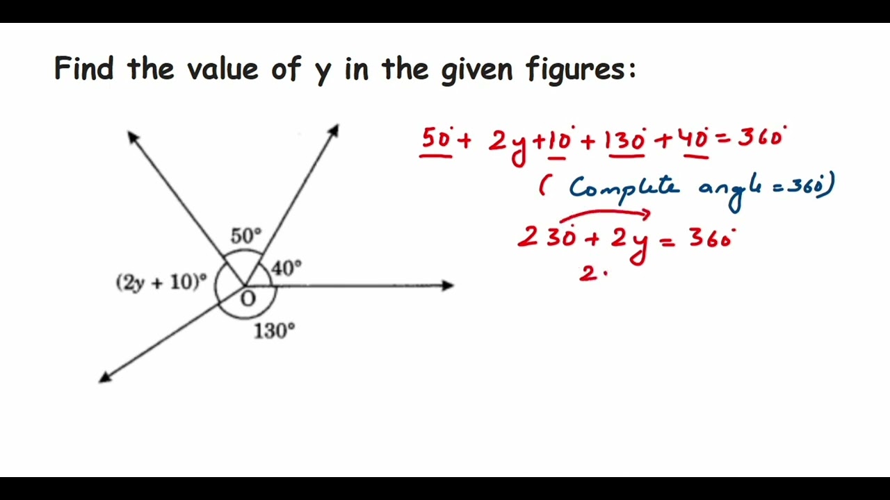 Find the value of y in the given figures // Lines and angles class 7 ...